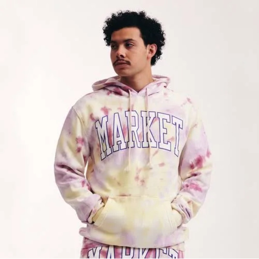 Market Unisex Border Tie Dyed Hoodie